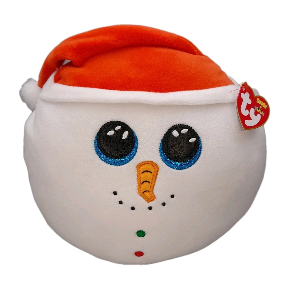 Ty Squish a Boos Flurry the Snowman 8" Plush Christmas Stuffed Animal Toy